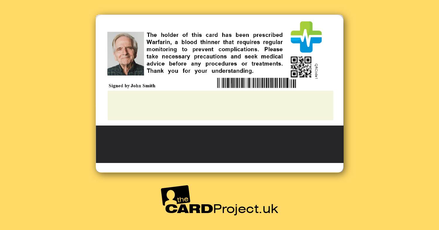 Warfarin Premium Medicine Alert Card (REAR)